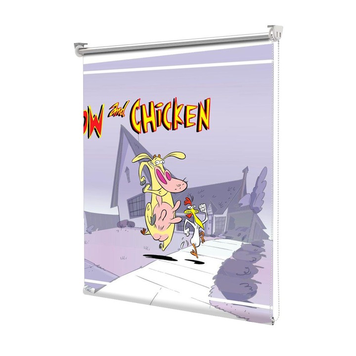 Roleta Art Shade tip Jaluzea cu Rulou si sistem inclus, Art Star, Vaca si Puiul plecand de acasa, Animatii, Decoratiuni, Latime 65 cm x Inaltime 190 cm