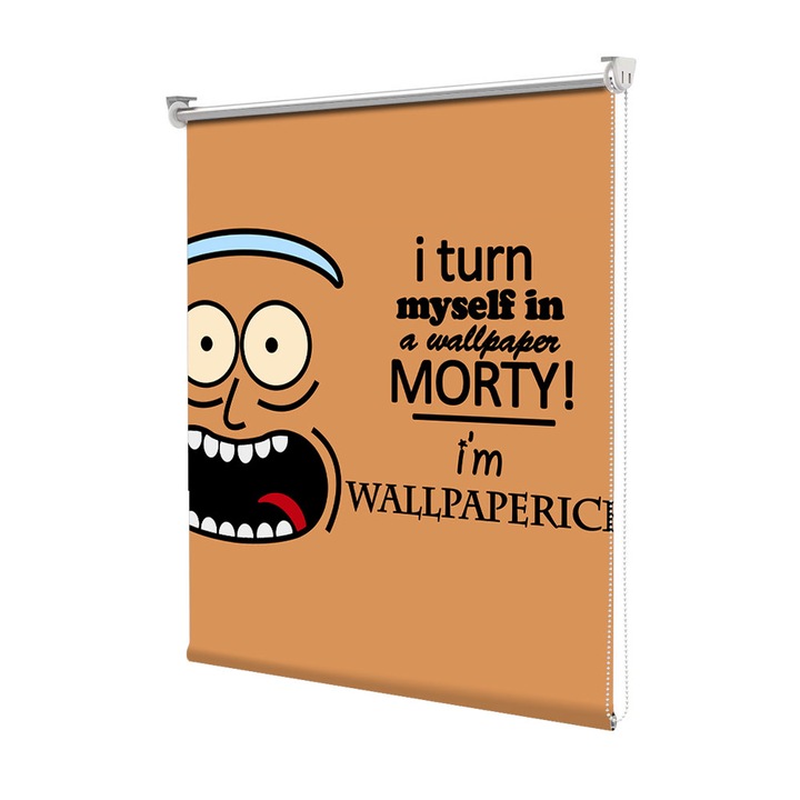Roleta Art Shade tip Jaluzea cu Rulou si sistem inclus, Art Star, Vorbe pentru Rick si Morty, Animatii, Decoratiuni, Latime 95 cm x Inaltime 130 cm