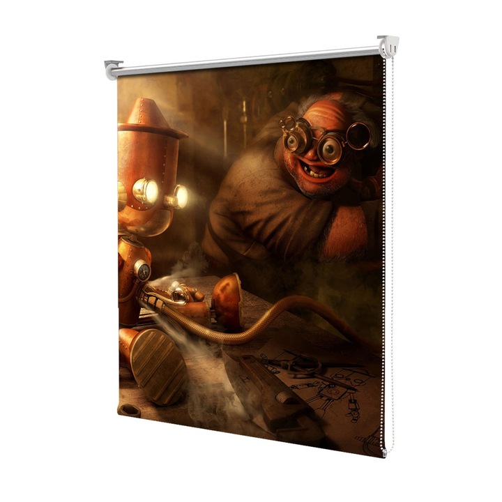 Roleta Art Shade tip Jaluzea cu Rulou si sistem inclus, Art Star, Inventatorul lui Pinocchio, Animatii, Decoratiuni, Latime 95 cm x Inaltime 130 cm