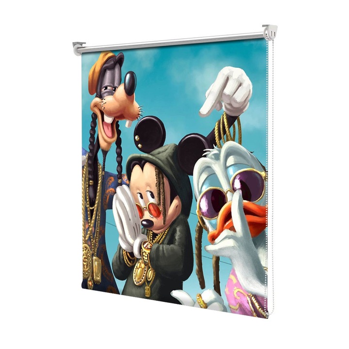 Roleta Art Shade tip Jaluzea cu Rulou si sistem inclus, Art Star, Mickey Mouse Goofy si Donald in alt stil, Animatii, Decoratiuni, Latime 80 cm x Inaltime 130 cm