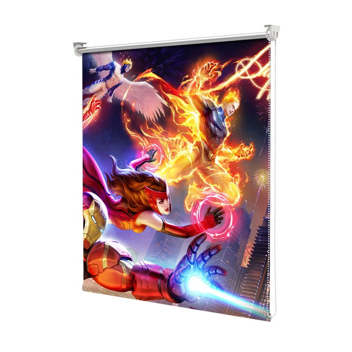 Roleta Art Shade tip Jaluzea cu Rulou si sistem inclus, Art Star, Marvel Happy New Year, Animatii, Decoratiuni, Latime 65 cm x Inaltime 190 cm