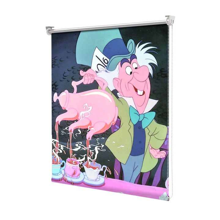 Roleta Art Shade tip Jaluzea cu Rulou si sistem inclus, Art Star, Alice in Tara Minunilor la ceai, Animatii, Decoratiuni, Latime 80 cm x Inaltime 130 cm