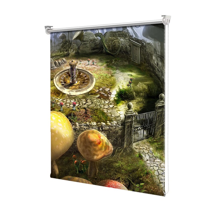Roleta Art Shade tip Jaluzea cu Rulou si sistem inclus, Art Star, Alice in Tara Minunilor in padure, Animatii, Decoratiuni, Latime 160 cm x Inaltime 250 cm
