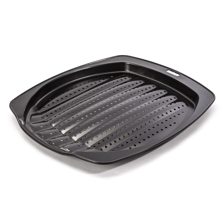 Tadar sütőtepsi, perforált aljjal, acél, 34x39 cm, fekete