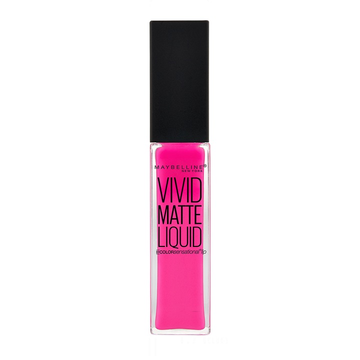Ruj lichid Maybelline New York Color Sensational Vivid Matte Liquid 15 Electric Pink, 8 ml