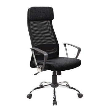 Scaun de birou ergonomic Kring Klaus, material textil si mesh, Negru Scaun de birou ergonomic Kring Klaus, material textil si mesh, Negru