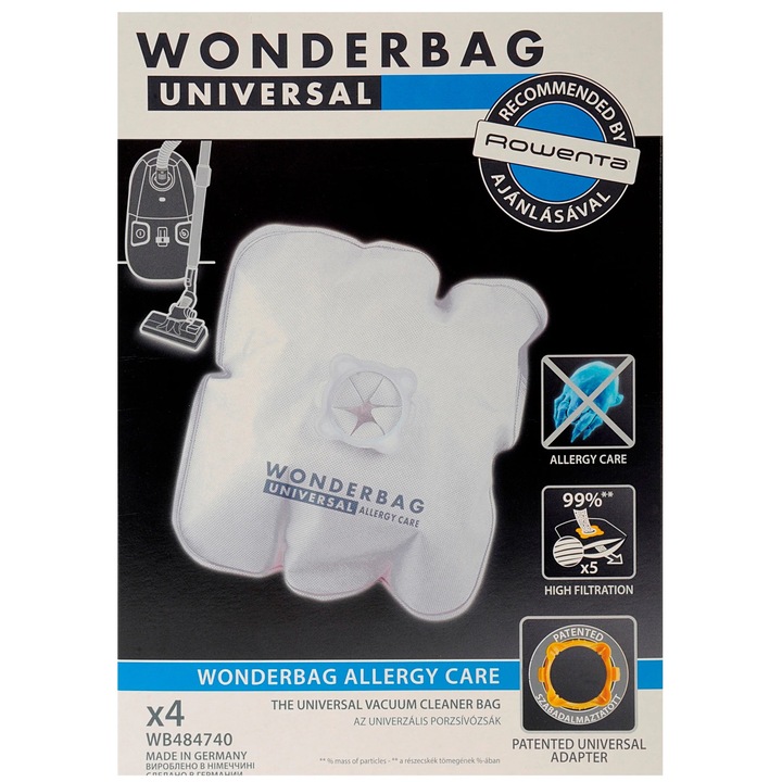 Set 4 saci pentru aspirator Rowenta, Wonderbag Universal Allergy Care