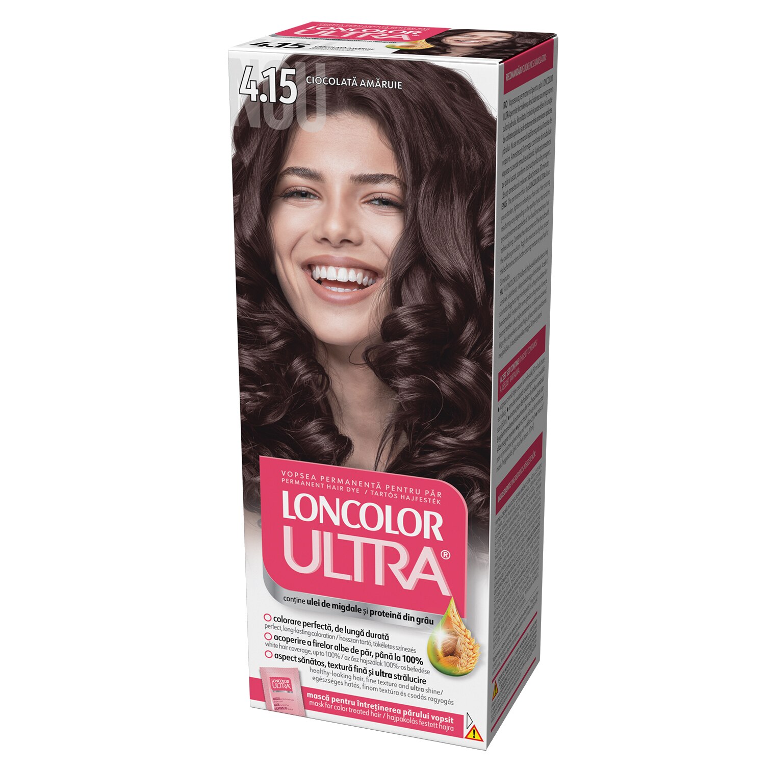 Vopsea de par permanenta Loncolor Ultra 4.15 Ciocolata Amaruie, 100 ml