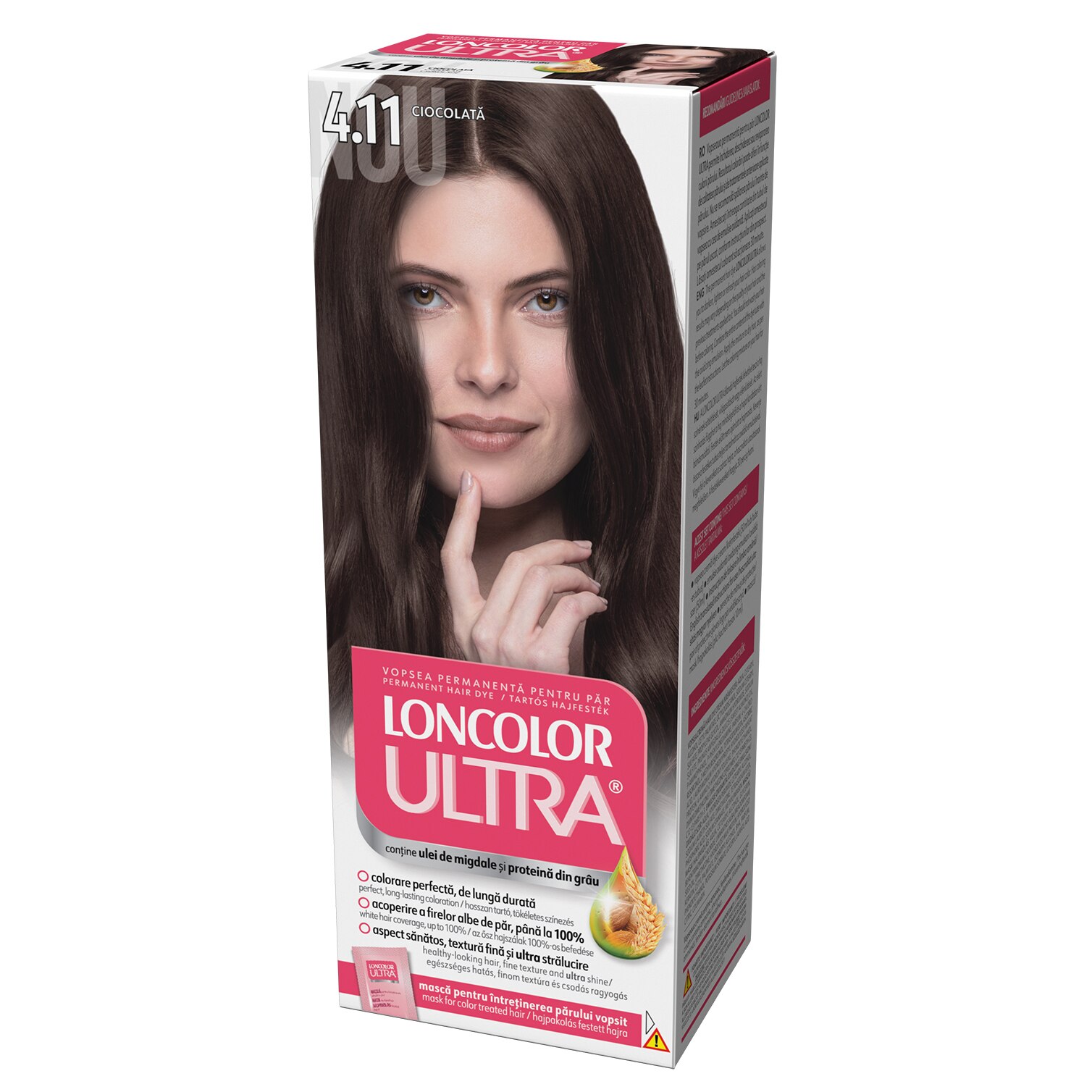 Vopsea de par permanenta Loncolor Ultra 4.11 Ciocolata, 100 ml
