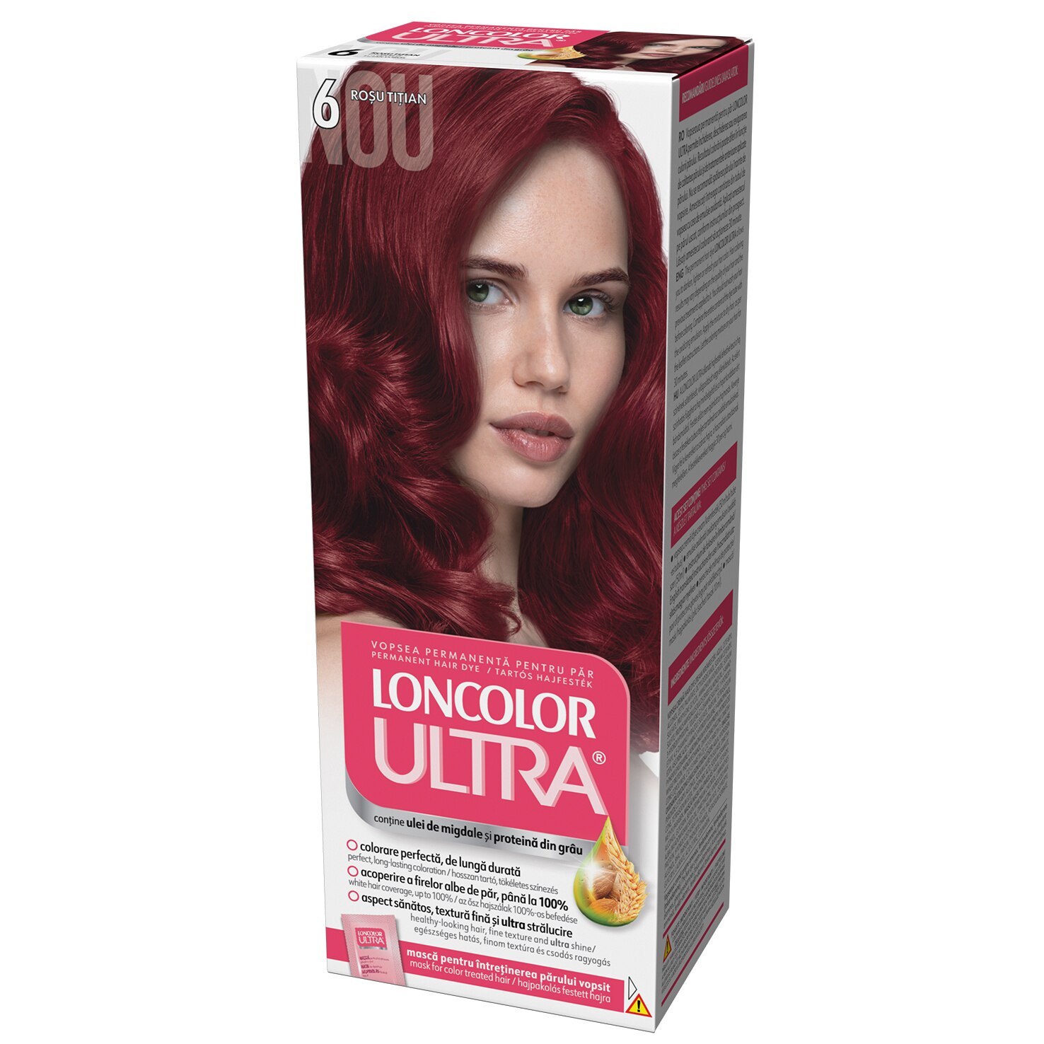 Vopsea de par permanenta Loncolor Ultra 6 Rosu Titian, 100 ml