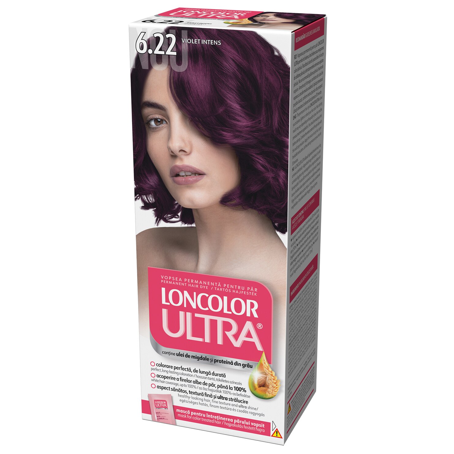 Vopsea de par permanenta Loncolor Ultra 6.22 Violet Intens, 100 ml