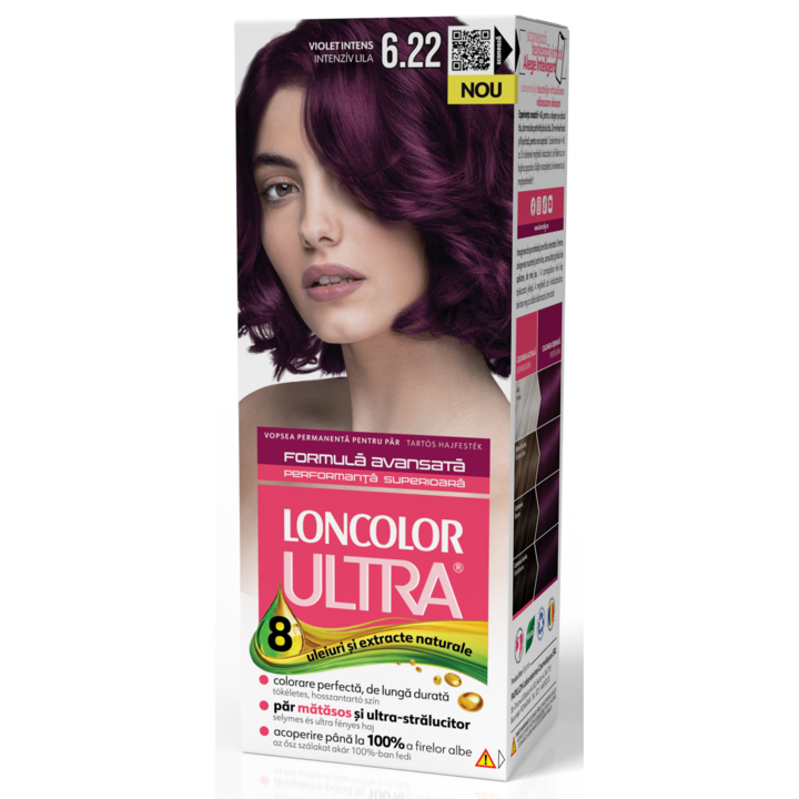 Vopsea de par permanenta Loncolor Ultra 6.22 Violet Intens, 100 ml