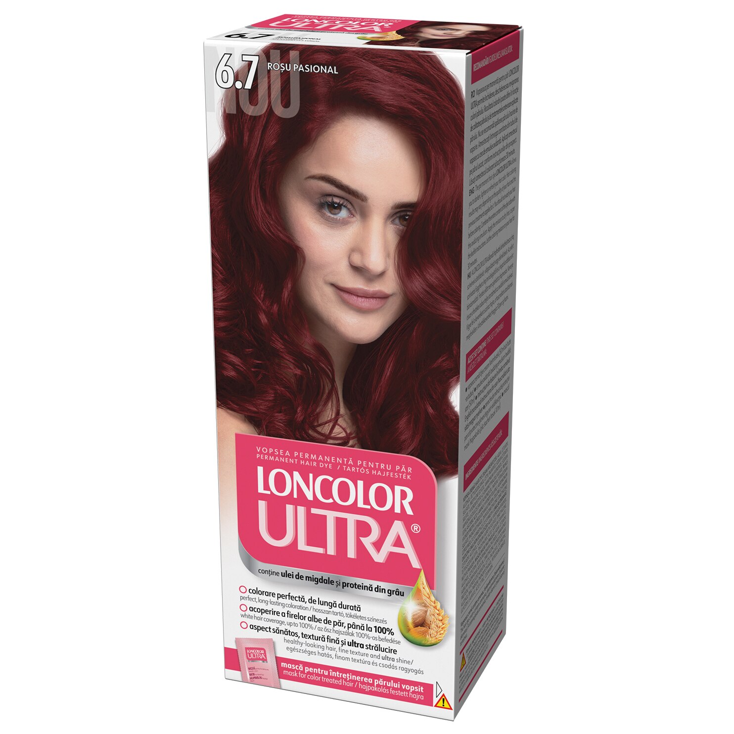 Vopsea de par permanenta Loncolor Ultra 6.7 Rosu Pasional, 100 ml