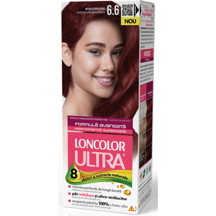 Vopsea de par permanenta Loncolor Ultra 6.6 Rosu Exploziv, 100 ml
