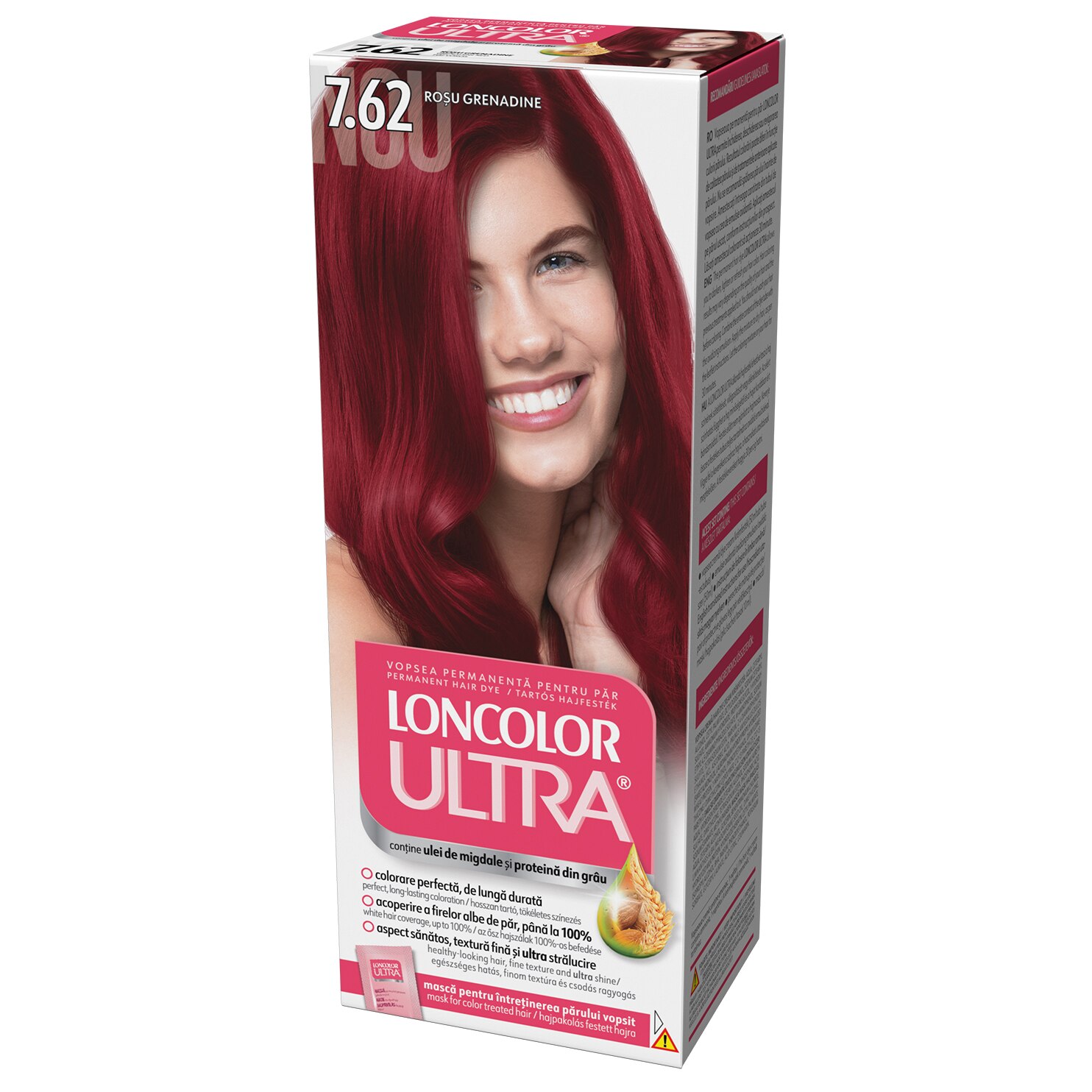 Vopsea de par permanenta Loncolor Ultra 7.62 Rosu Grenadine, 100 ml
