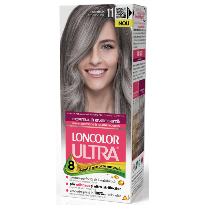 Vopsea de par permanenta Loncolor Ultra 11 Gri Reflex, 100 ml