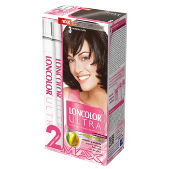 Vopsea de par permanenta Loncolor Ultra Max 3 Castaniu Inchis, 200 ml Vopsea de par permanenta Loncolor Ultra Max 3 Castaniu Inchis, 200 ml