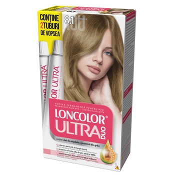 Vopsea de par permanenta Loncolor Ultra Max 8.1 Blond Bej, 200 ml