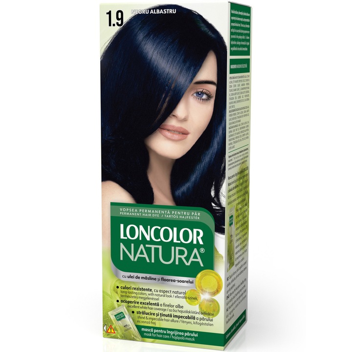 Loncolor Natura 1.9 Hajfesték, Kékes Fekete
