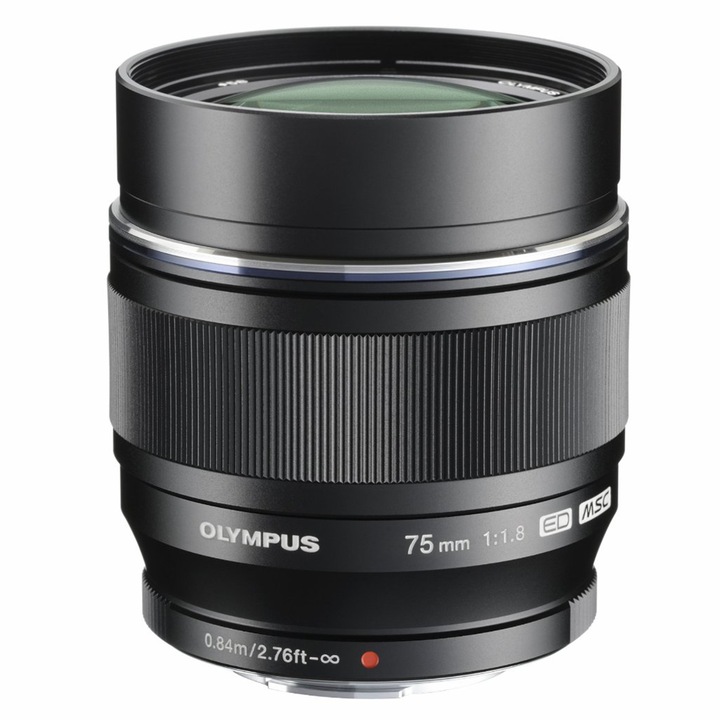 Obiectiv Olympus M.ZUIKO DIGITAL ED 75mm 1:1:8 / ET-M7518 negru