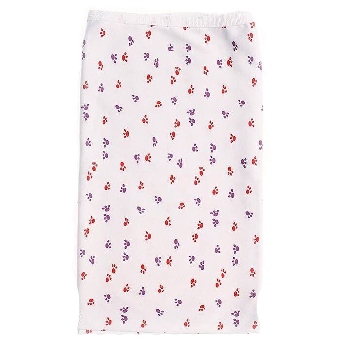 Paturica bumbac bebe, alba cu labute catel, roz, 80x90 cm