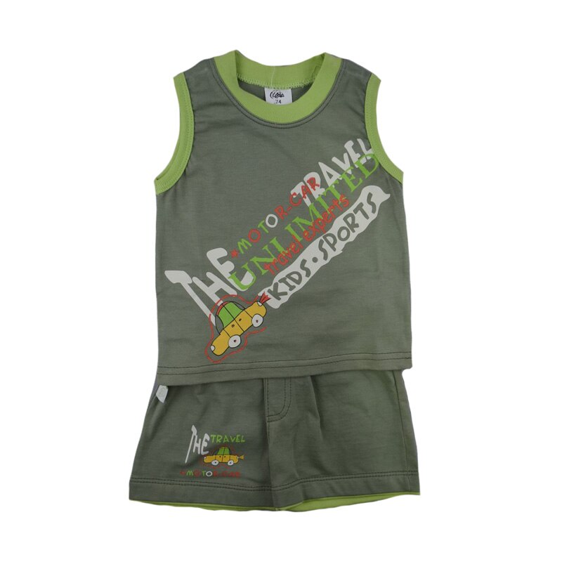 Compleu 2 piese de vara pentru baieti Koala Autko 01-663V-74 cm, Verde 74 CM
