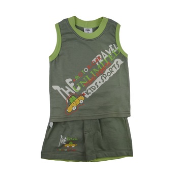 Compleu 2 piese de vara pentru baieti Koala Autko 01-663V-74 cm, Verde 74 CM Compleu 2 piese de vara pentru baieti Koala Autko 01-663V-74 cm, Verde 74 CM