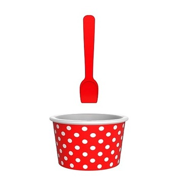Cupa inghetata cu lingurita Zak! designs, Model buline, Plastic, Rosu Cupa inghetata cu lingurita Zak! designs, Model buline, Plastic, Rosu