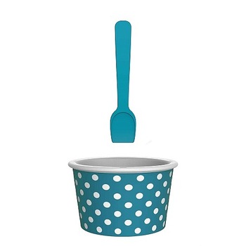 Cupa inghetata cu lingurita Zak! designs, Model buline, Plastic, Albastru Cupa inghetata cu lingurita Zak! designs, Model buline, Plastic, Albastru