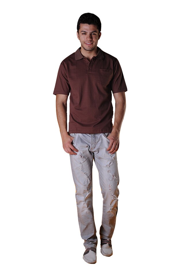 Tricou barbati cu maneca scurta, Tuareg, Model 7, Maro