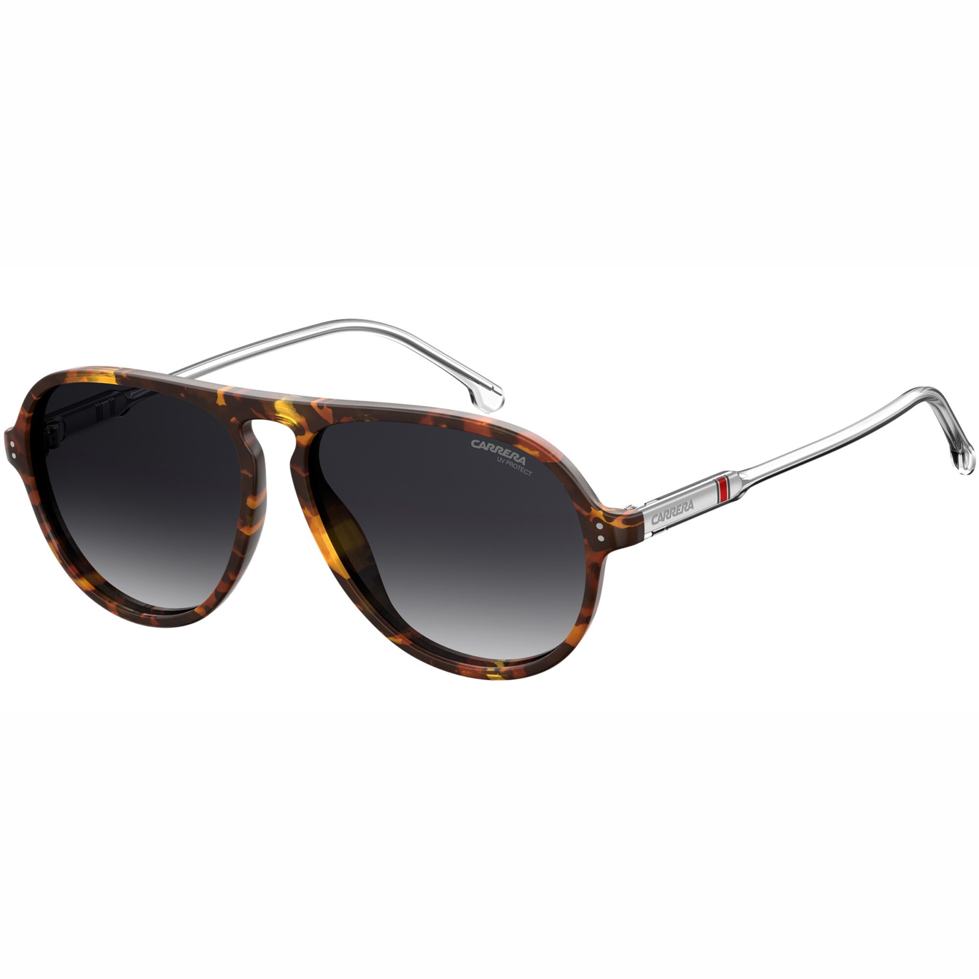Ochelari de soare barbati Carrera Aviator Shiny Havana Brown/Silver/Grey Degrade 198/S 086/9O