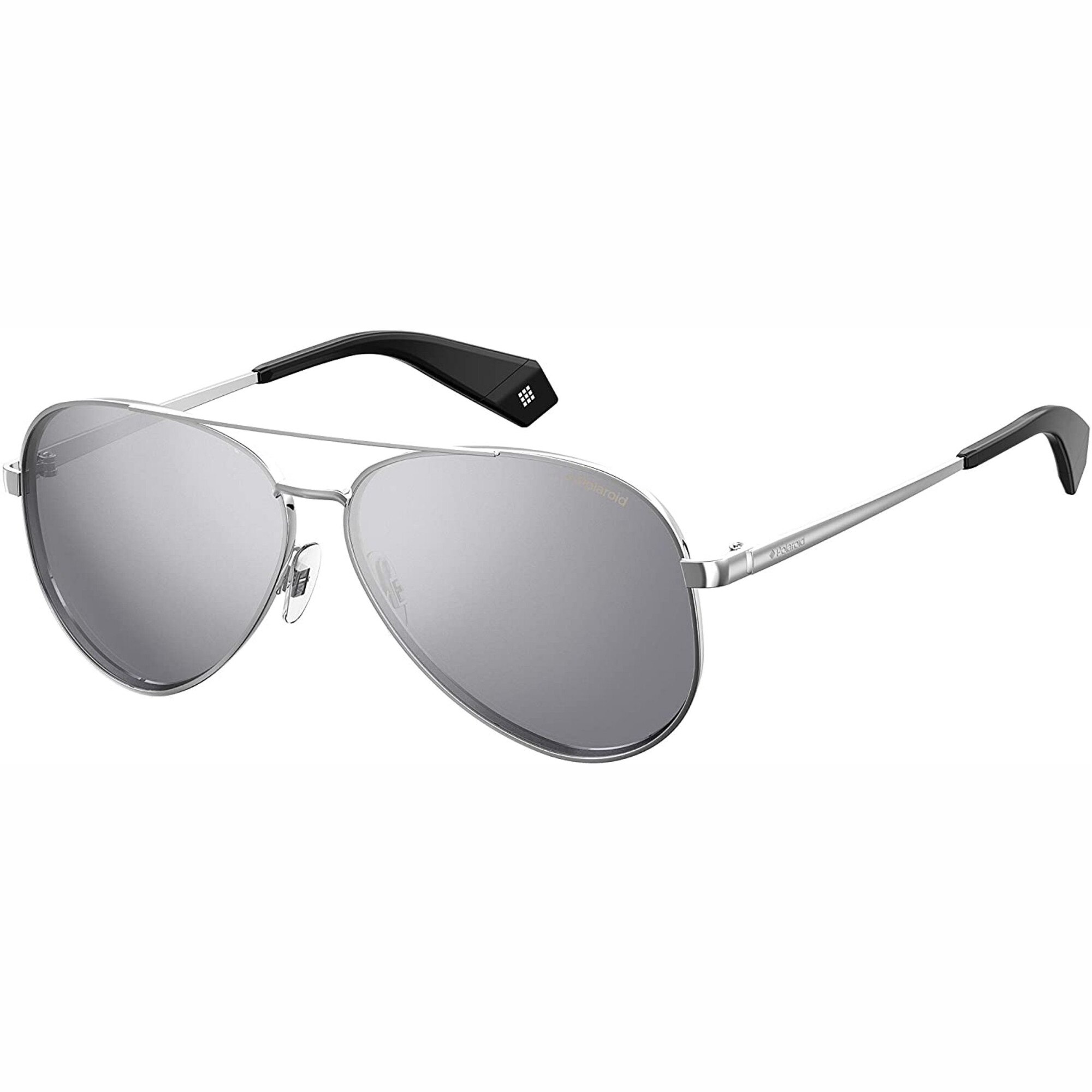 Ochelari de soare barbati Polaroid Aviator Shiny Silver/Grey Mirrored Polarized PLD6069/S/X YB7/EX