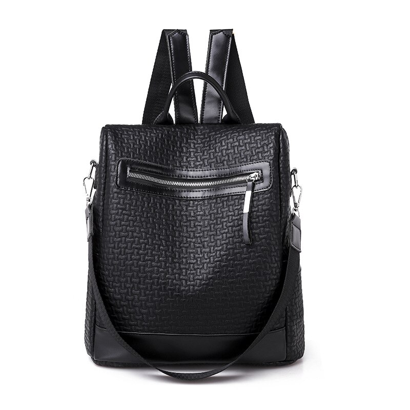 Geanta de piele tip rucsac, Charon Freya, Negru