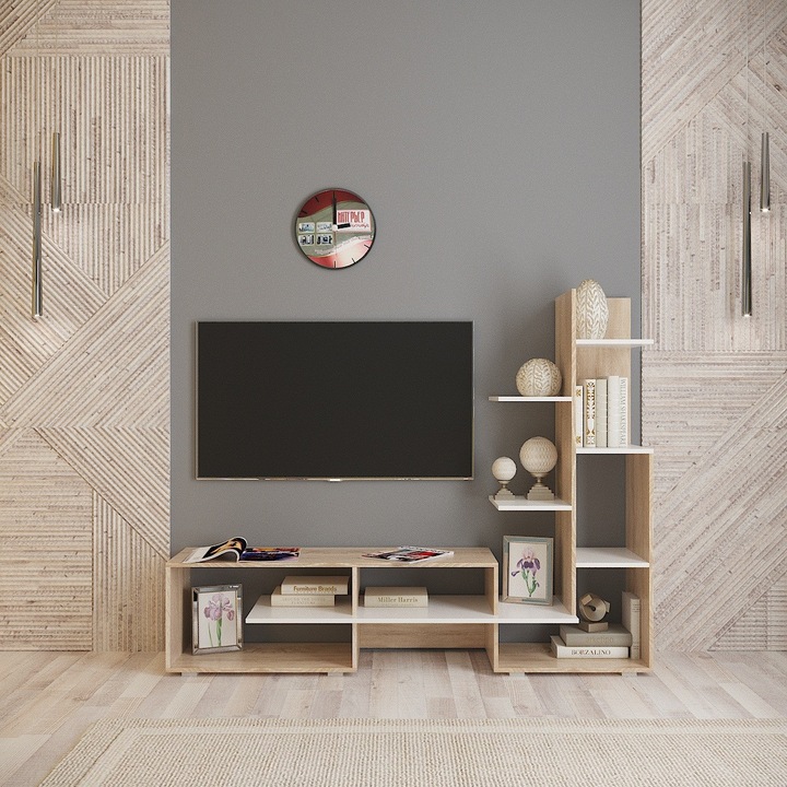 Set Living Deli, 175X38X143 cm, Sonoma Alb