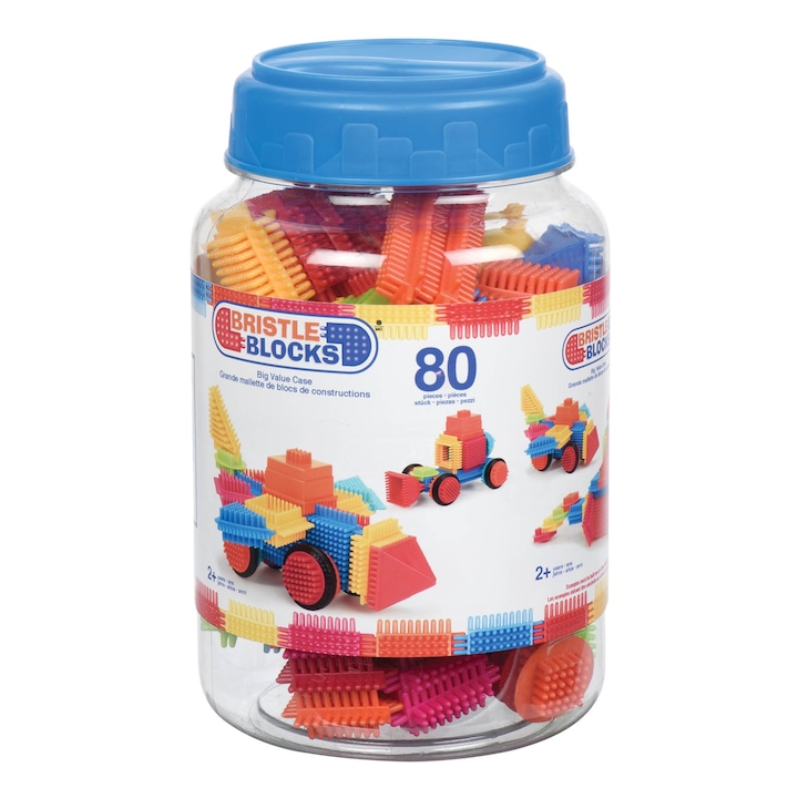 Син комплект от 80 строителни блока Bristle Blocks