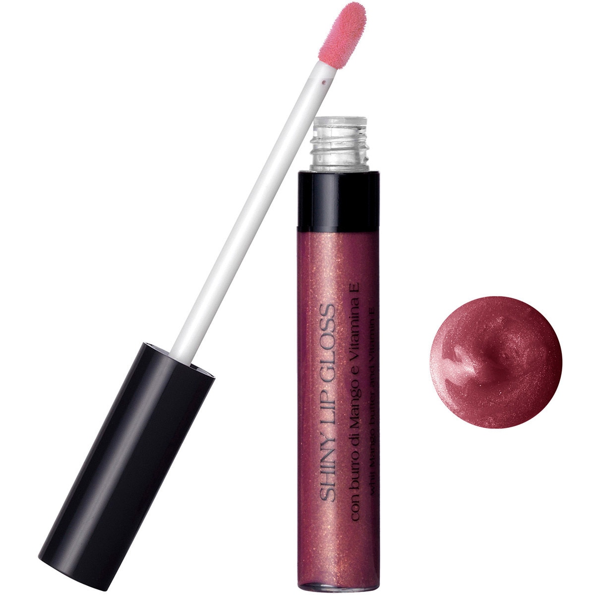 Luciu de buze cu unt de mango si vitamina E, mov cu nuante aurii (6 ML), Bottega Verde
