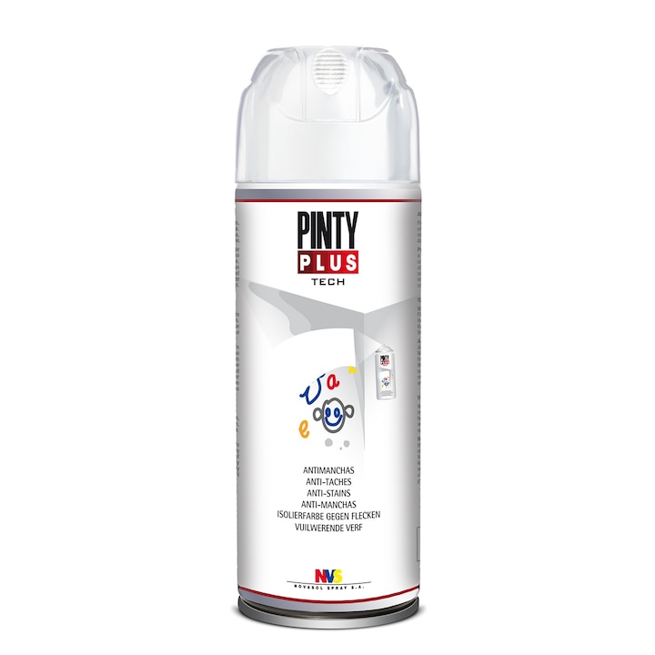 Spray Vopsea Sigilant Anti-Pete Pereti, Zidarie, Pinty Plus, Novasol, 400 ml, ALB
