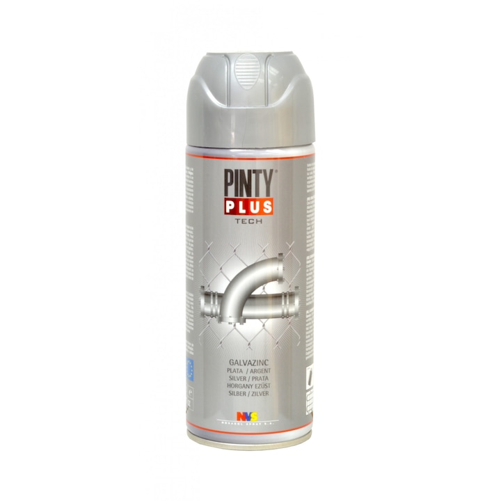Spray Galvazinc cu Aluminiu, Pinty Plus, Novasol, 400 ml, Anticoroziv, Argintiu Lucios