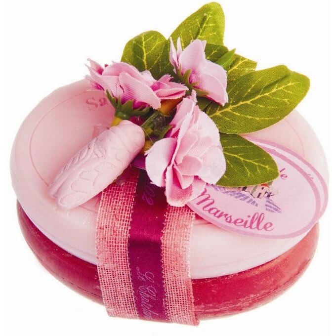 Set Cadou Doublette Sapun Natural de Marsilia 2x100g Trandafir Bujor Cirese Le Chatelard 1802
