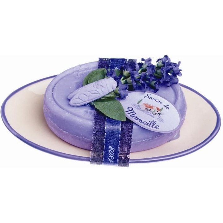 Set Cadou Savoniera Sapun Natural Marsilia 100g Oval Lavanda de Provence Le Chatelard 1802