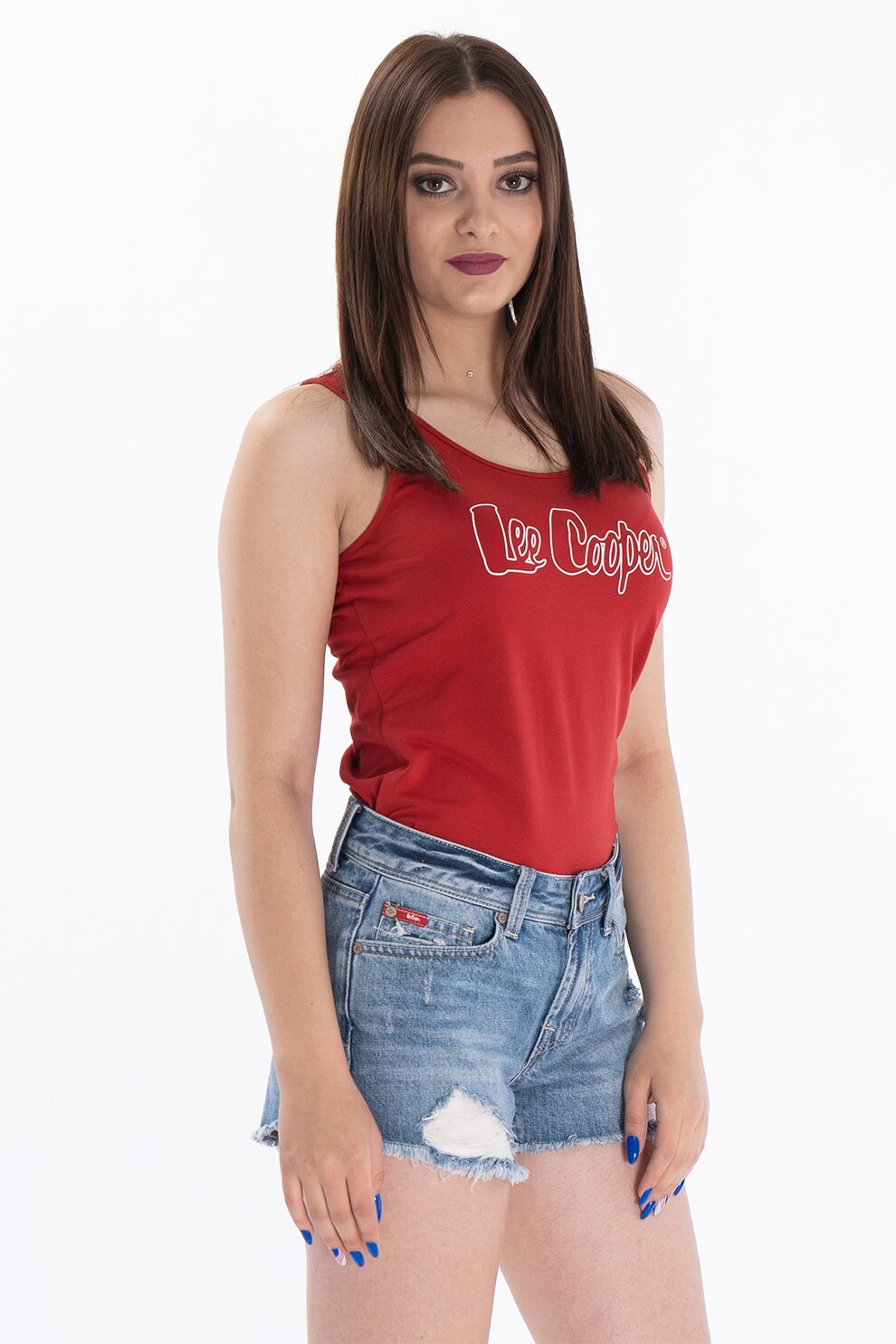 Lee Cooper, Top cu imprimeu logo, Rosu vermilion
