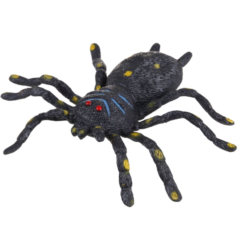 Figurina paianjen gri/galben super elastic din silicon, 12 cm