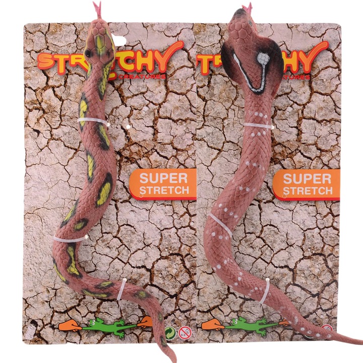 Комплект фигурки - 2 супер еластични силиконови змии 35 - 38 см