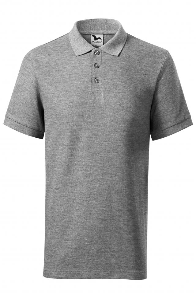 Tricou polo pentru barbati Cotton Heavy, Gri inchis