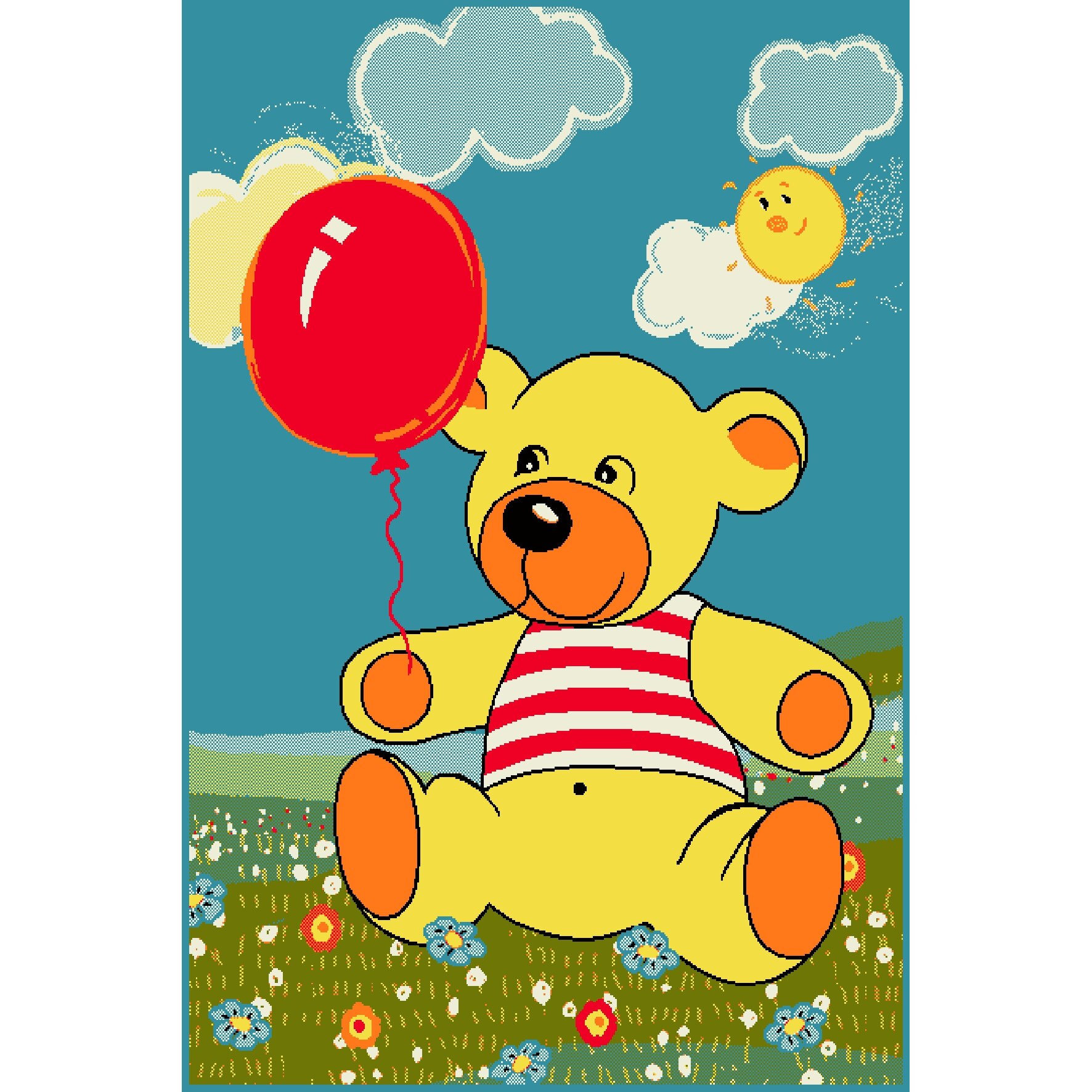 Covor Pentru Copii, Kolibri Ursulet 11145, Multicolor, 160x230 cm, 2200 gr/mp