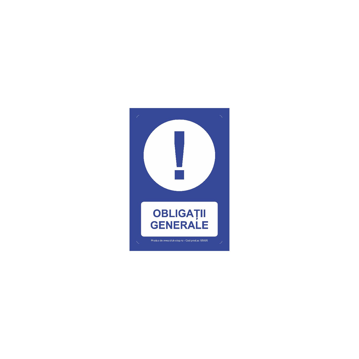 Indicator de obligativitate Obligatii generale S5005, 140x200mm, Autocolant PVC