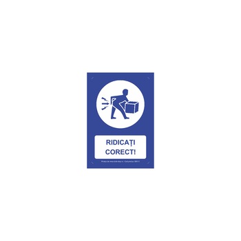 Indicator de obligativitate Ridicati corect S5010, PVC (Komatex) 3 mm, 300x400mm Indicator de obligativitate Ridicati corect S5010, PVC (Komatex) 3 mm, 300x400mm