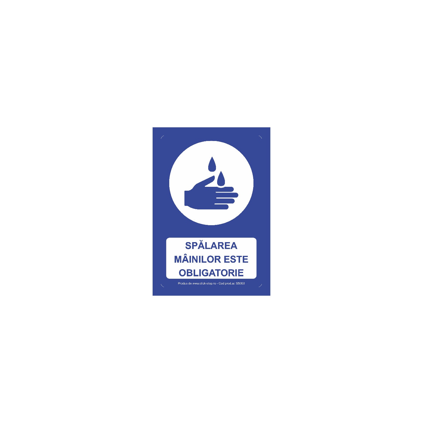 Indicator de obligativitate Spalarea mainilor este obligatorie S5009, 200x300mm, Autocolant PVC