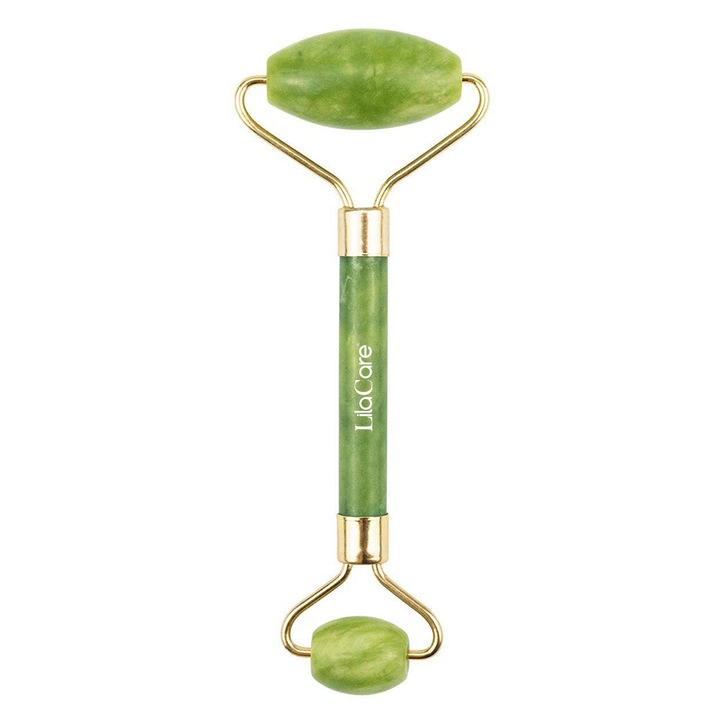 Нефритен ролер за масаж на лице, Lila Care, зелен