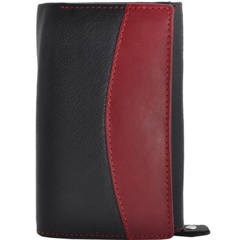 Portofel dama, negru rosu, piele naturala, 15 x 10 cm, L250 Portofel dama, negru rosu, piele naturala, 15 x 10 cm, L250